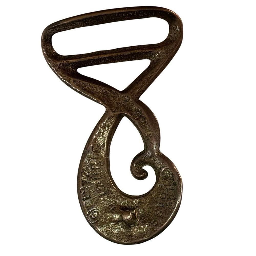 1970s vintage brass belt buckle by Duncan Laurie Celtic / swirl style 1972